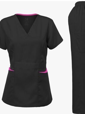Dagacci Women Medium Black Scrub Set